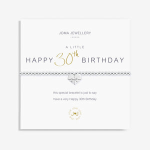 A LITTLE HAPPY 30TH BIRTHDAY silver bracelet