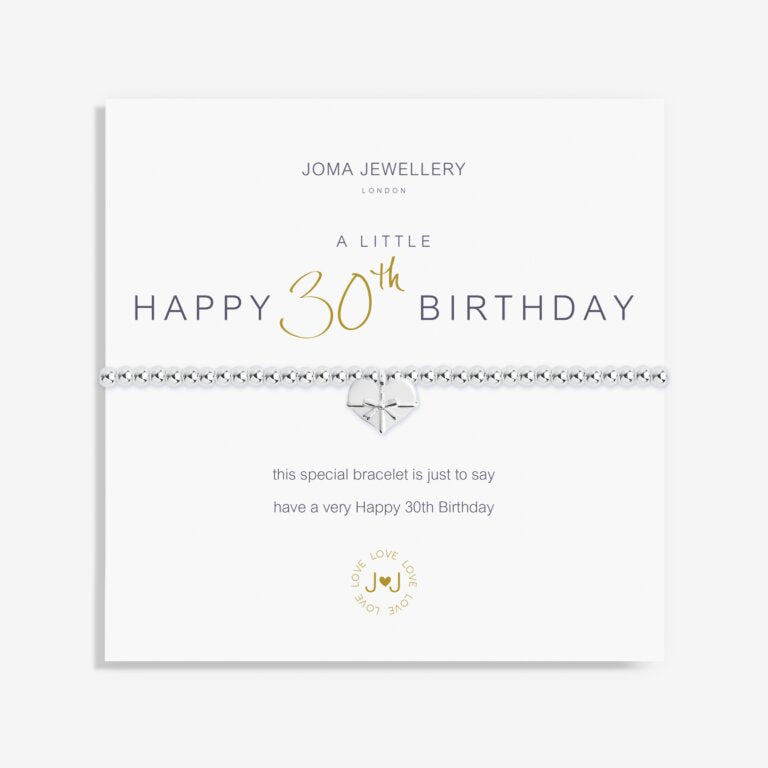 A LITTLE HAPPY 30TH BIRTHDAY silver bracelet