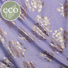 Load image into Gallery viewer, WASHED FINISH LILAC SCARF WITH COW PARSLEY FOIL PRINT
