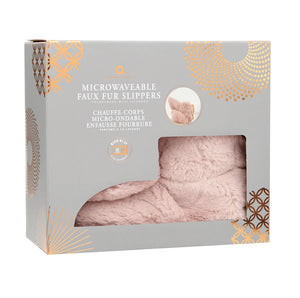 Pink Faux Fur Slipper Boots - Zebra Blush