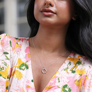 Crystal Sunburst Pendant Necklace