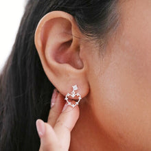 Load image into Gallery viewer, Mismatched Heart Crystal Earrings
