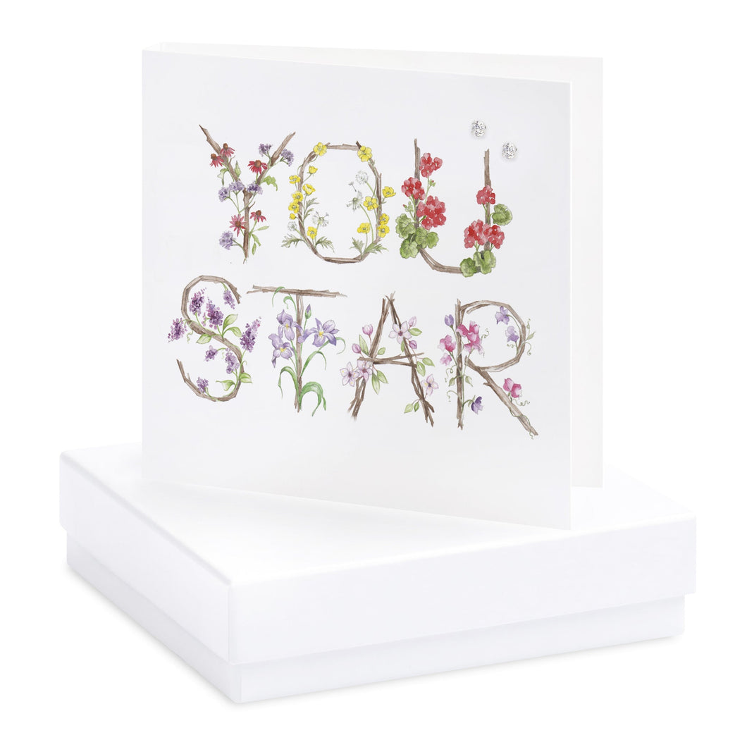 Boxed You Star Earring Card