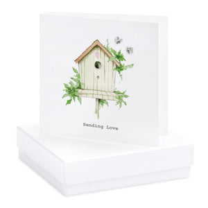 Boxed Bird House Earring Card