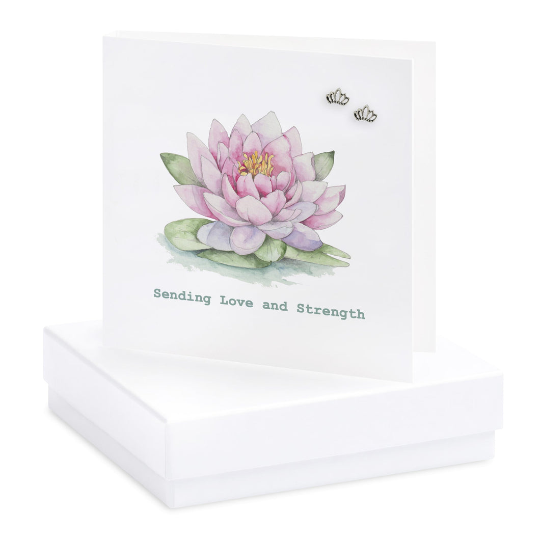 Boxed Lotus Flower Earring Card