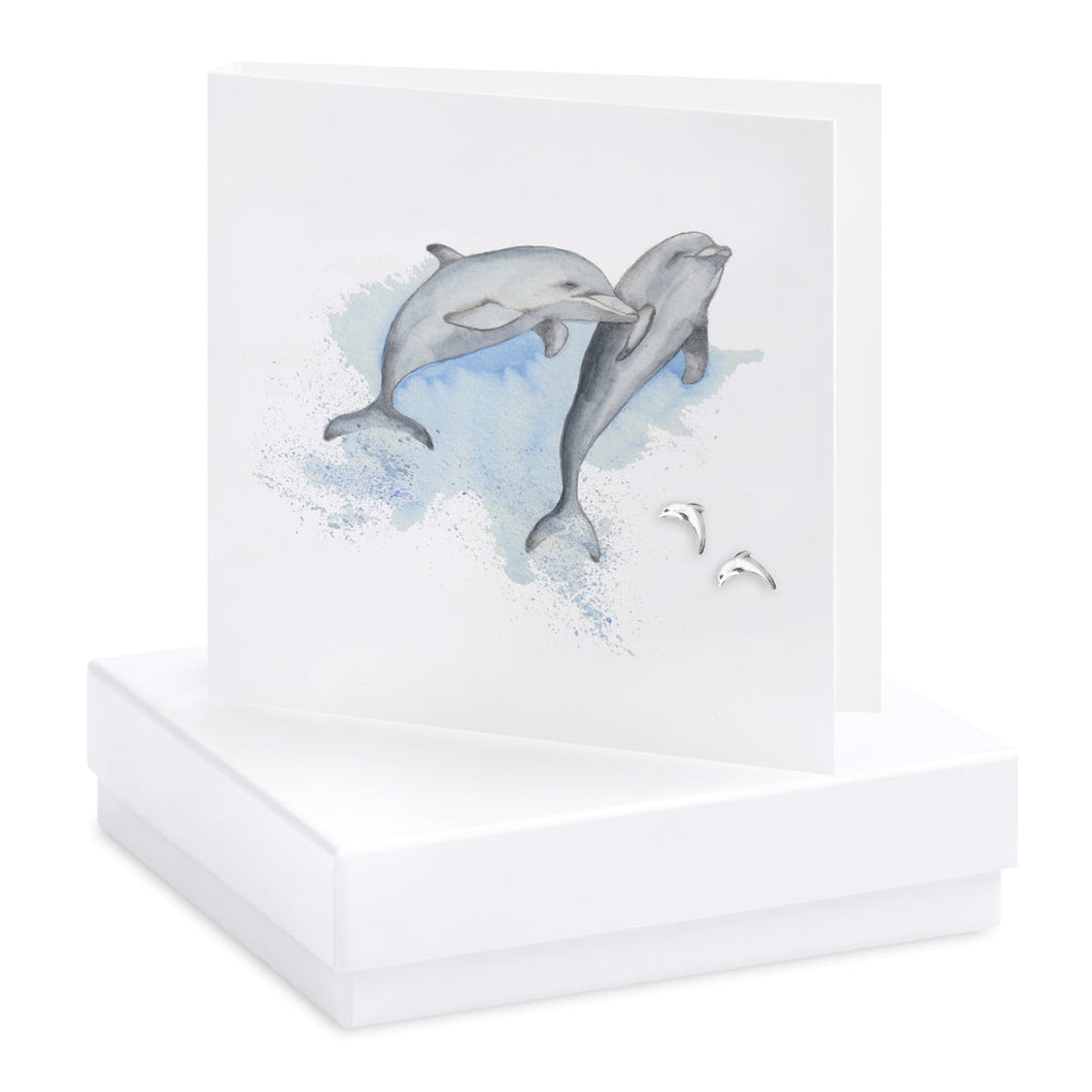 Boxed Dolphins Earring Card