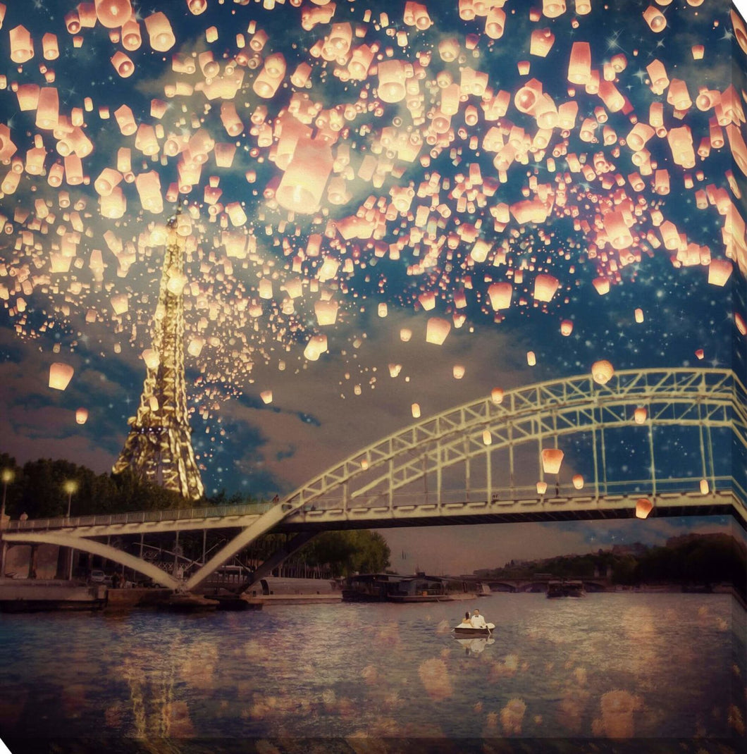 Love Wish Lanterns over Paris - Zebra Blush