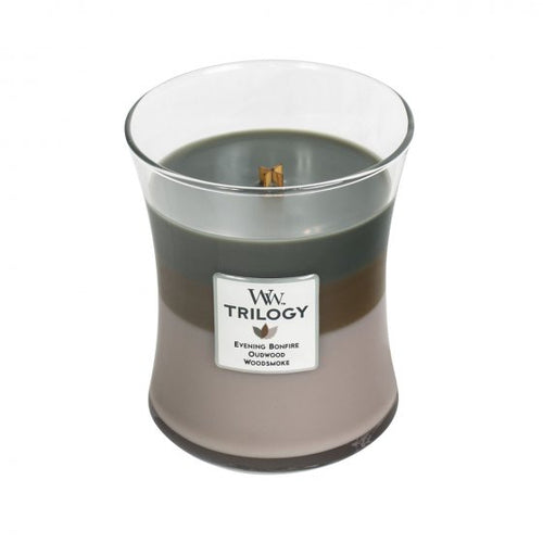Cozy Cabin Woodwick Trilogy Medium Candle - Zebra Blush