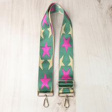Load image into Gallery viewer, GREEN CAMEL FUSCHIA MIX STAR INTERCHANGEABLE BAG STRAP
