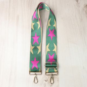 GREEN CAMEL FUSCHIA MIX STAR INTERCHANGEABLE BAG STRAP