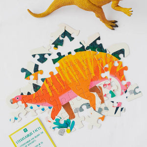 Dinosaur Stegosaurus Shaped Puzzles 54 Pieces - Zebra Blush