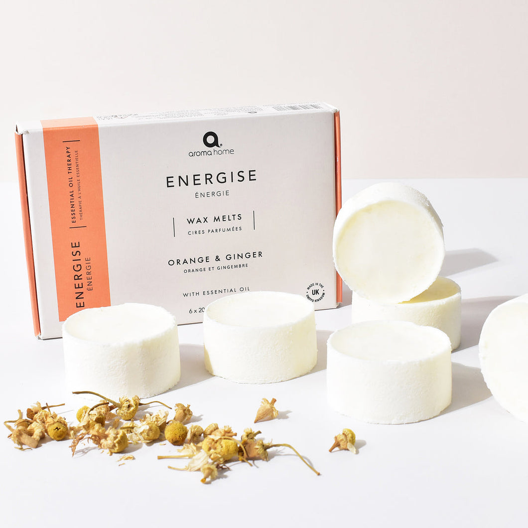 Energise Wax Melts - Orange & Ginger - Zebra Blush