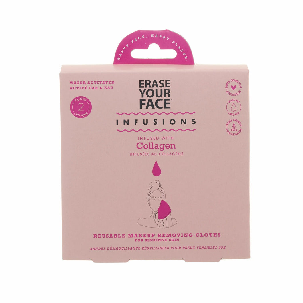 Erase Your Face 2 Reusable Collagen Makeup Removing Cloths