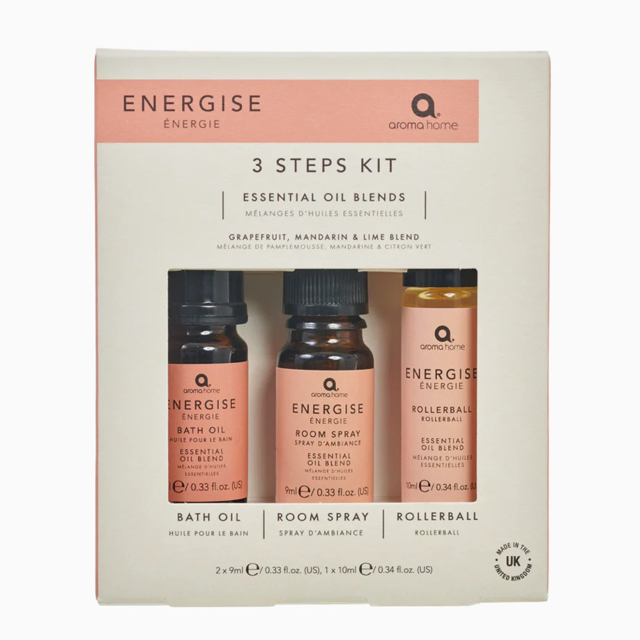 Energise Set - Room Spray, Rollerball and Bath Oil - Zebra Blush