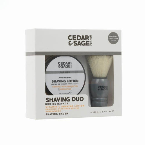 Cedar & Sage 2PC Mini Shaving Set - Zebra Blush
