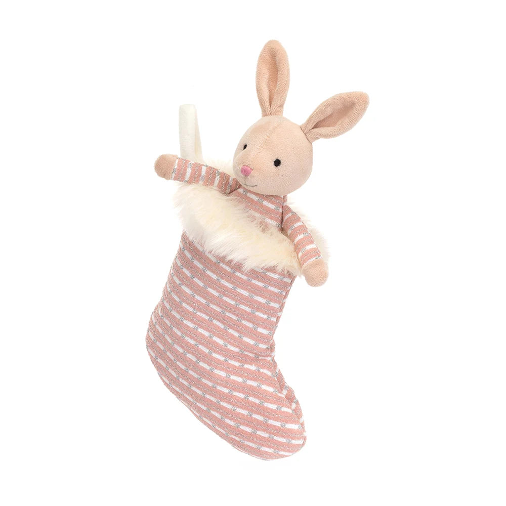 Shimmer Stocking Bunny - Zebra Blush