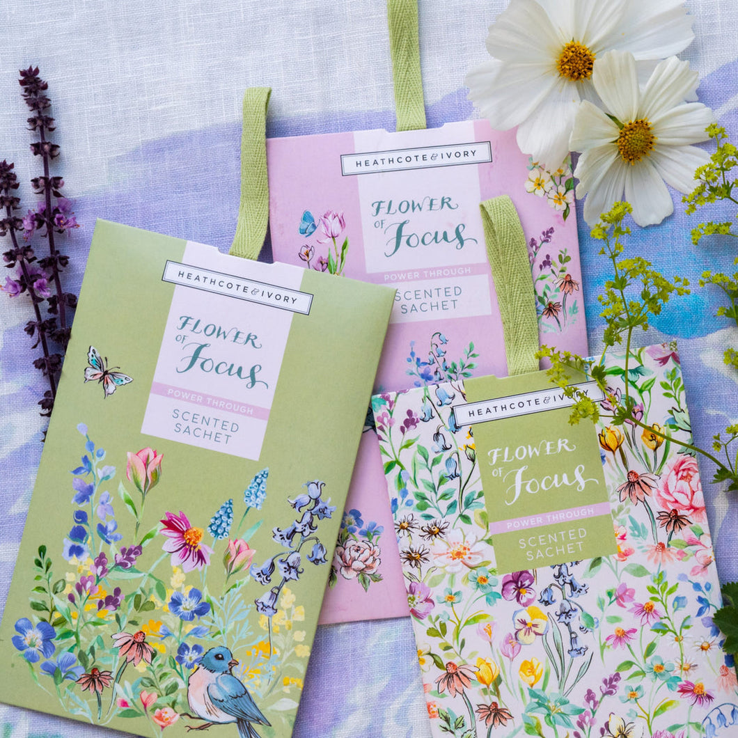 Flower Of Focus Scented Sachets (Fragranced Sachets x 3 in carton)