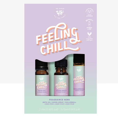 Feeling Chill Set - Bath Oil, Room Spray & Rollerball - Zebra Blush