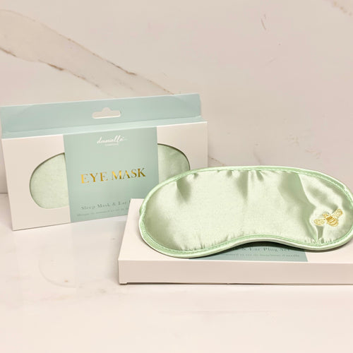 Velvet Bee Eye Mask & Ear Plug Set - Zebra Blush