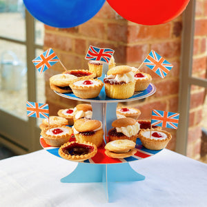 Right Royal Spectacle Union Jack Reversible Cakestand - Zebra Blush