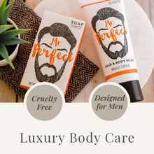 Load image into Gallery viewer, Mr Perfect Soap &amp; Body Wash Gift Set – Spearmint and Patchouli - Zebra Blush
