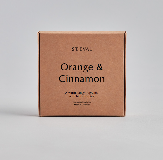 Orange & Cinnamon T-lights - set of 9 - Zebra Blush