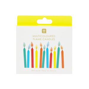 Rainbow Birthday Candles With Coloured Flames