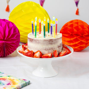 Rainbow Birthday Candles With Coloured Flames
