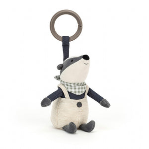 Little Rambler Badger Rattle - Zebra Blush