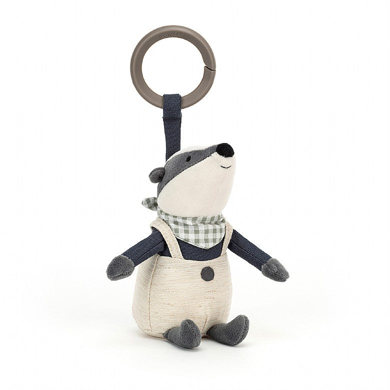 Little Rambler Badger Rattle - Zebra Blush