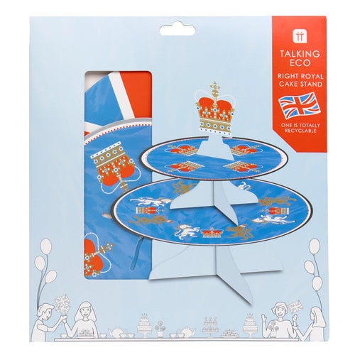 Right Royal Spectacle Union Jack Reversible Cakestand - Zebra Blush
