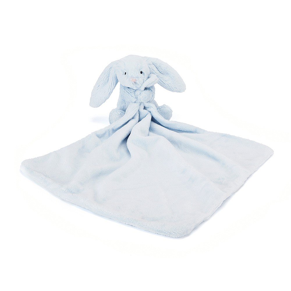 Bashful Blue Bunny Soother - Zebra Blush