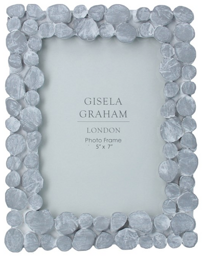 Resin Photo Frame (5x7) - White Wash Pebble - Zebra Blush