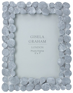 Resin Photo Frame (5x7) - White Wash Pebble - Zebra Blush