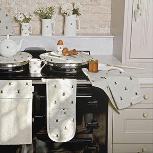 Tea Towel - Bees - Zebra Blush
