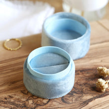 Load image into Gallery viewer, Blue Velvet Ring Box
