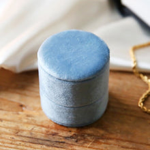 Load image into Gallery viewer, Blue Velvet Ring Box
