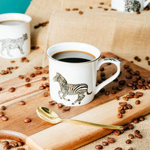 Load image into Gallery viewer, Zebra Mug with Gold Rim
