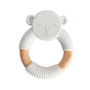 Bambino Teddy Teether Grey / Pink / Blue - Zebra Blush