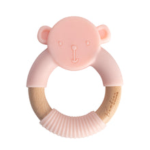 Load image into Gallery viewer, Bambino Teddy Teether Grey / Pink / Blue - Zebra Blush
