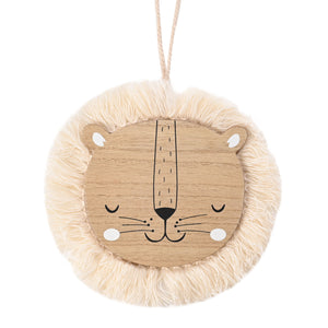 Petit Cheri MDF Hanging Lion Head 19cm - Zebra Blush