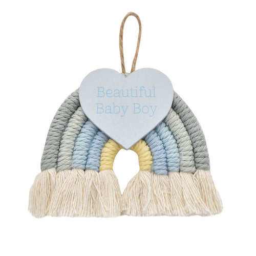 Petit Cheri Macrame Rainbow Hanger Baby Boy - Zebra Blush