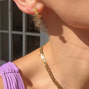 Daisy Hoop Earrings in Gold