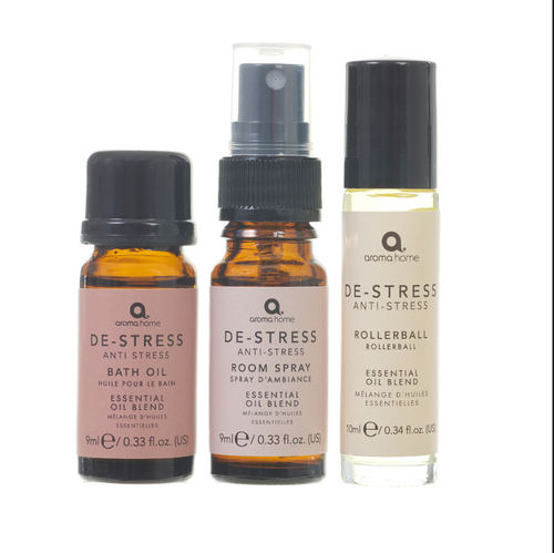 De-Stress Set - Pillow Spray, Rollerball and Bath Oil - Zebra Blush