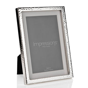 Silverplated Hammered Metal Frame with Mount *4" x 6"* - Zebra Blush