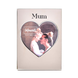 Moments Silverplated Heart Frame 5" x 5" Mum