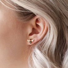 Load image into Gallery viewer, Enamel bee earrings
