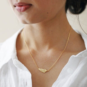 Feather Necklace Gold / Silver