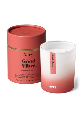 - Good Vibes Scented Candle - Ginger Rhubarb and Vanilla - Zebra Blush