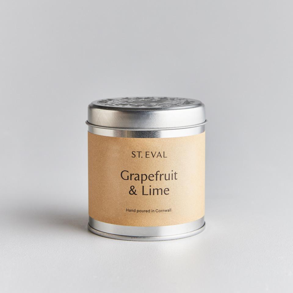 Grapefruit and Lime Scented Tin Candle - Zebra Blush